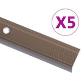  Rubnjaci za stepenice L-oblika 5 kom aluminijski 100 cm smeđi | shoptok.hr