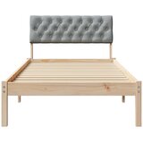  Okvir kreveta s uzglavljem Smeđa i svijetlo siva 90 x 200 cm | shoptok.hr