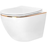 REA Bath REA viseća wc &scaron;koljka carlo bijela mini flat gold edge cijene