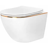 REA Bath REA viseća wc školjka carlo bijela mini flat gold edge