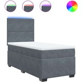 vidaXL Box spring postelja z vzmetnico temno siva 80x200 cm žamet Cene
