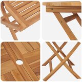  5-dijelni sklopivi vrtni bistro set Prirodna Čvrsto teak drvo Slike
