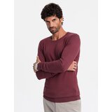 Ombre Classic men's sweater with round neckline - green Cene