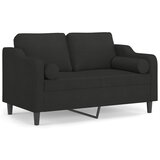  The Living Store Kavč dvosed z blazinami črn 120 cm blago - Kavč Dvosed, (21494342) | Shoptok.si