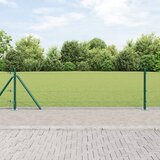 vidaXL Varjena žična ograja s 7 stebri z obrobami Zelena 0.4x10 m Jeklo u