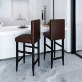 vidaXL barski stolčki 2 kosa temno rjavo umetno usnje | Shoptok.si