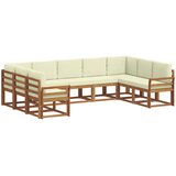  Set vanjskih sofa 9 kom. Prirodna i krem Smeđa 304 x 190,5 x 73 cm | shoptok.hr