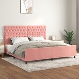 vidaXL Posteljni okvir z vzglavjem roza 200x200 cm žamet Cene