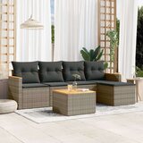 vidaXL 6-dijelni set vrtnih sofa od poliratana s jastucima sivi | shoptok.hr