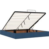  Otomanski posteljni okvir z vzmetnico moder 160x200 cm blago, (21653214) | Shoptok.si