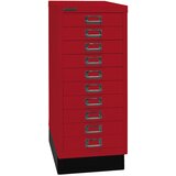 BISLEY Predalnik MultiDrawer™, serija 29, s podnožjem, DIN A4, 10 predalov, kardinalsko rdeč | Shoptok.si