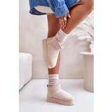 Boto FR1 Women's Snow Boots On Platform Insulated With Fur Light Beige Xamella | shoptok.hr