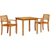  Vrtni set za objed 3 kom. Smeđa Čvrsto drvo akacije 85 x 85 x 75 cm | Shoptok.si