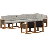 vidaXL Zunanja garnitura za sedenje 8 pcs Naravna in svetlo siva, (5000280584) | Shoptok.si