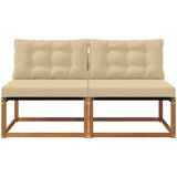  2 kom. Srednja sofa za van Čvrsto drvo akacije Prirodna | shoptok.hr