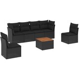  The Living Store Vrtna sedežna garnitura 7-delna z blazinami črn poli ratan - Vrtna Sedežna Garniture, (21452690) | Shoptok.si