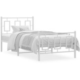 Furnova Kovinski posteljni okvir z vzglavjem in vznožjem bel 90x200 cm, (21938793) | Shoptok.si