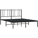 Metalni okvir za krevet s uzglavljem crni 140x190 cm | shoptok.hr