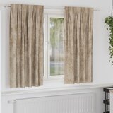 vidaXL Velur Zavese 2 Kosa z Očesi Šampanjec 175x140 cm | Shoptok.si