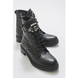 LuviShoes Follow Black Floaters Women's Boots From Genuine Leather. Cene