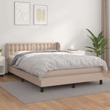  Box spring postelja z vzmetnico kapučino 140x200cm umetno usnje, (20892986) Cene