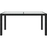 vidaXL Vrtni stol 150x90x75 cm od kaljenog stakla i poliratana crni | shoptok.hr