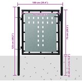 Crna jednokrilna ogradna vrata 100x75 cm | shoptok.hr