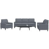 vidaXL 3-dijelni set sofa s jastucima tamnosivi baršunasti | shoptok.hr
