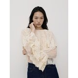 Reserved Bluza s volanima - krem | shoptok.hr