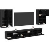  Set omare za televizijo na steni 7 pcs Črna Orehovina, (5000112711) | Shoptok.si