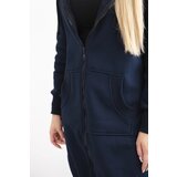 Kesi Women's Long Insulated Hooded Sweatshirt - Dark Blue | Shoptok.si