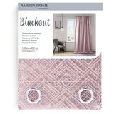 AmeliaHome Curtain CASPE color pink printed style glamor silver eyelets blackout suede shine 140x250 | shoptok.hr
