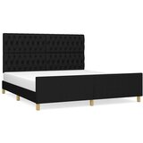 The Living Store Posteljni okvir z vzglavjem črn 180x200 cm blago - Posteljni Okvir Z Vzglavjem, (21524492) | Shoptok.si