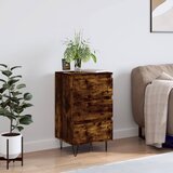 vidaXL Komoda dimljeni hrast 40x35x70 cm inženirski les | Shoptok.si