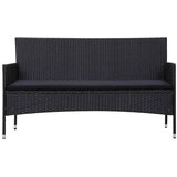  5-dijelna vrtna garnitura od poliratana s jastucima crna | shoptok.hr