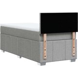 vidaXL Box spring postelja z vzmetnico svetlo siva 90x200 cm blago | Shoptok.si