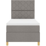  LED Box Spring Krevet Sivo-smeđa 90 x 190 cm tkanina | shoptok.hr