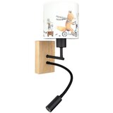 Brilagi Fleksibilna LED lampa BOBO WOOD 1xE27/25W/230V + LED/3W hrast/crna/bela/životinje. u