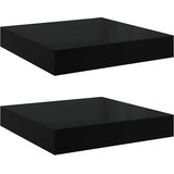  Plutajuće zidne police 2 kom sjajne crne 23 x 23,5 x 3,8 cm MDF | Eponuda.ba