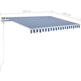  Tenda na ručno uvlačenje s LED svjetlima 3 5x2 5 m plavo-bijela | shoptok.hr