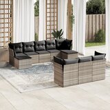 vidaXL 10-dijelni set vrtnih sofa poliratan s jastucima svijetlosivi | shoptok.hr