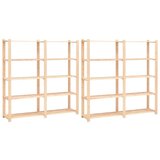vidaXL stalci za pohranu 5 razina 2 kom 170x38x170 cm borovina 500 kg | shoptok.hr