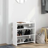 vidaXL Regal za čevlje bel 60x25x62 cm inženirski les | Shoptok.si
