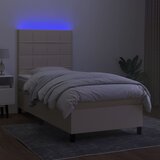  Krevet box spring s madracem LED krem 90x200 cm od tkanine | shoptok.hr