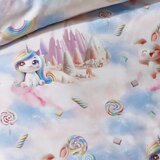 Catherine Lansfield Modra/rožnata enojna otroška posteljnina 135x200 cm Candy Unicorn – | Shoptok.si