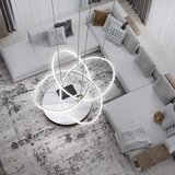 Nettlife LED lestenec lestenec za dnevno sobo viseče svetilke jedilna miza bela 59W zatemnilna z daljinskim upravljalnikom, (22123019) | Shoptok.si