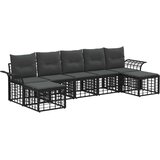  Set vanjskih sofa s jastukom 7 pcs Crna i tamno siva Poliester | shoptok.hr