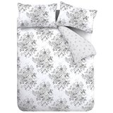 Catherine Lansfield Siva podaljšana posteljnina za zakonsko posteljo 230x220 cm Elinda Floral – | Shoptok.si