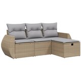Maison Chic Seti vrtnega pohištva - Vrtna garnitura - Vrtni pohištvo set 4-delna z blazinami bež poli ratan, (21809734) | Shoptok.si
