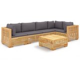 The Living Store Vrtna sedežna garnitura 6-delna z blazinami trdna tikovina - Vrtna Sedežna Garnitura, (21421725) | Shoptok.si